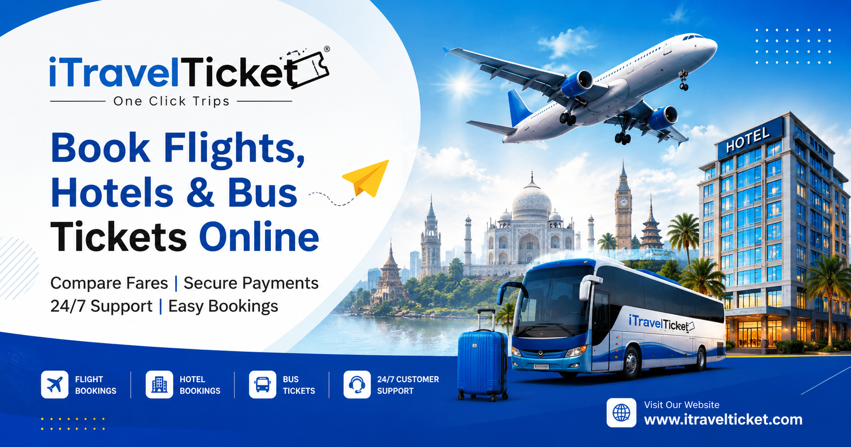 Book cheap flight tickets online in India with iTravelTicket